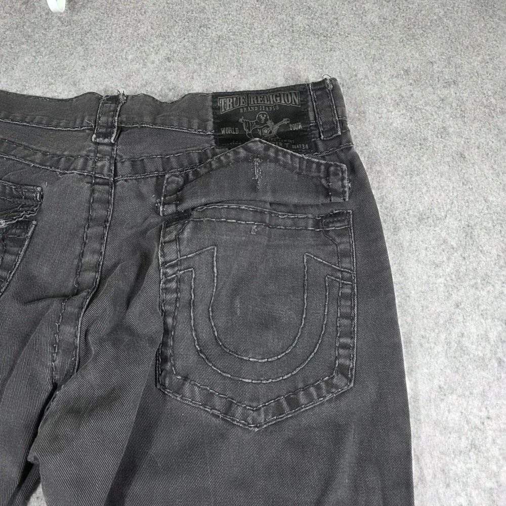True Religion Ricky Super T Jeans Black Flap Pocket MQ6859L27 USA Mens 40x34 Y2K